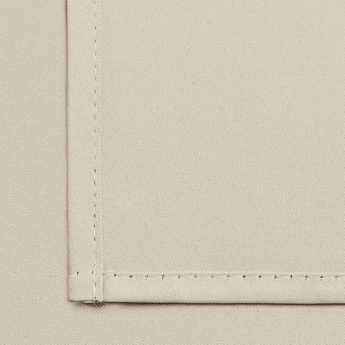 Yakamok Thermal Insulated Grommet Blackout Draperies/Drapes for Bedroom Window,Room Darkening Curtain Panels (2 Panels, W52 x L63 -Inch,Cream Beige)