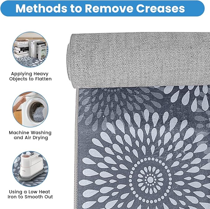 StepRite Runner Rug 2.5 x 8 ft, Washable Rugs, Hallway Runner Rugs, Kitchen Runner Rug Non Slip, Soft Runner with Rubber Backing for Kitchen, Hallway, Laundry, Bedroom, Living Room