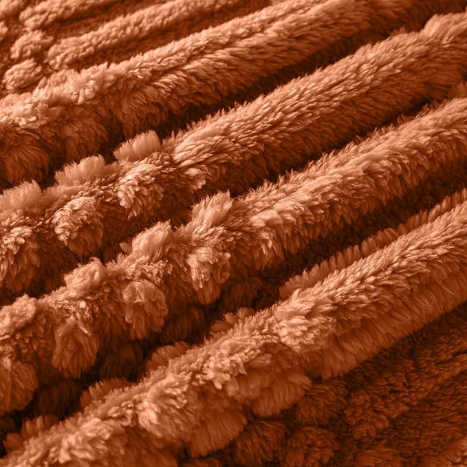 60x80 Inch Rust Twin Blanket - Soft & Fluffy Fleece, Cute & Aesthetic, Perfect for Sofa, Couch, Chair, Bed, Living Room & Bedroom, All-Season Use, Plush & Cozy Decorative Blanket