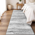 3x8 Washable Runner Rug for Family: Easy-to-Clean Runners for Hallway Entryway Kitchen Bedroom - Stain and Water Resistant Rugs with Non-Slip Backing - Soft Low-Pile Carpet Grey