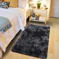 Pionblank Fluffy Small Rug for Bedroom 2x3 Feet, Shag Soft Area Rug, Modern Plush Carpet, Furry Cute Bedside Rug for Kids Girls Boys Room Nursery Decor, Dark Grey
