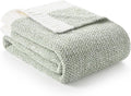 Snuggle Sac Sage Green Throw Blanket 50"x70", Super Soft Warm Microfiber Blankets Cozy Knit Fuzzy Lightweight Oversized Throws for Couch, Sofa, Bed, Camping, Picnic (Sage Green, 50x70 inches
