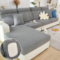 Sofa Covers Couch Covers for Sofa Pet Friendly Couch Cushion Covers Universal Sofa Covers Washable Stretch Slipcovers for Sectional Sofa (Texture Gray, 3 Seats + Chaise Cover)