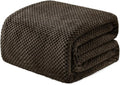 Exclusivo Mezcla Fleece Bed Blanket King Size, Super Soft and Warm Blankets for Couch, Sofa and Bed Waffle Textured, Cozy, Fuzzy and Lightweight (Coffee, 90x104 Inches)