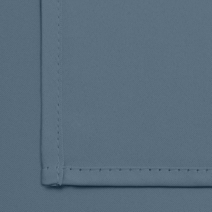 Yakamok 84 Inch Length Blackout Curtains for Bedroom, Room Darkening Thermal Insulated Solid Grommet Panels for Living Room(52Wx84L, Stone Blue, 2 Panels)