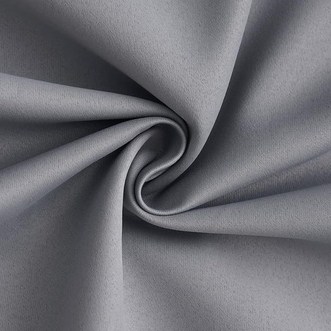 Yakamok Grey Room Darkening 100% Blackout Curtains Grommet Extra Wide Window Treatment with 2 Thick Layers-Gray Thermal Insulated Drape 1 Panel for Living Room Patio Door 100 by 84 Inches Length