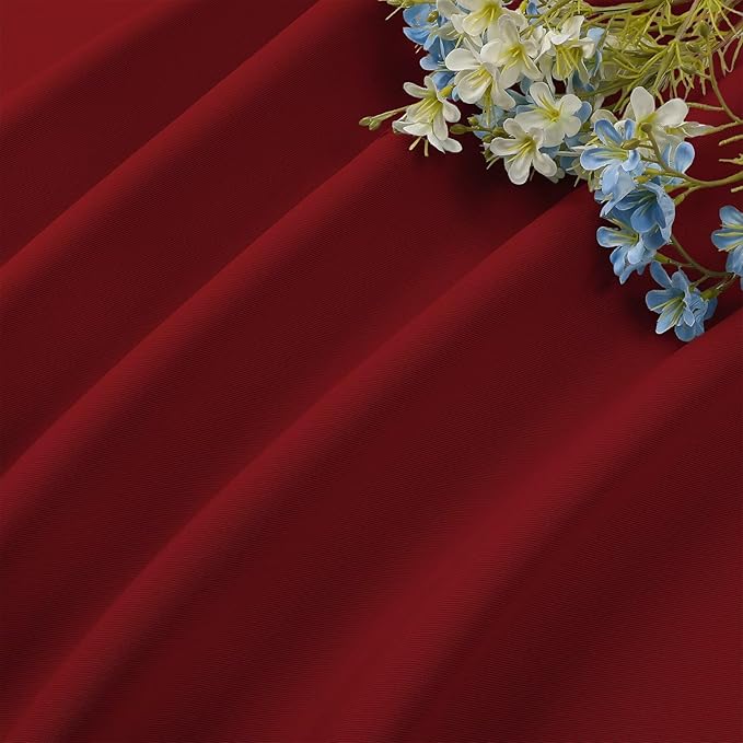 CUCRAF Red Blackout Curtains 72 inch Length 2 Panels Set, Rod Pocket Room Darkening Drapes for Bedroom Living Room, Insulated Thermal Light Blocking Window Curtain (W52 x L72 Inch)