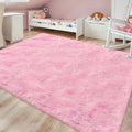 Tie-Dye Pink Soft Shaggy Fluffy Rug for Living Room 6x9ft Anti-Skid Durable Area Rug Mat Bedside Throw Rug for Bedroom Kids Room Boys Teens Nursery Dorm Office Home Decor Aesthetic Carpets