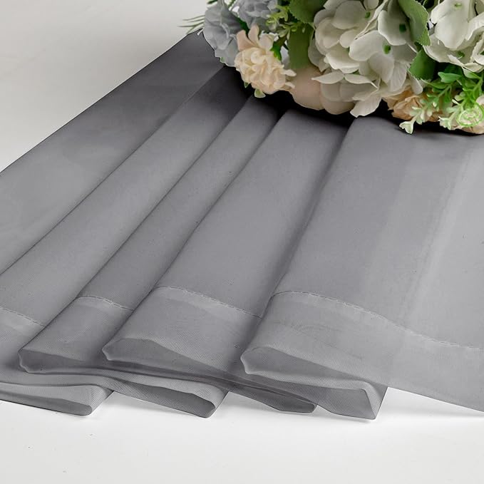 OWENIE Grey Sheer Curtains, Sheer Curtains 78 inches Long 2 Panels Set, Rod Pocket Voile Fimly Gray Drapes for Living Room/Bedroom, 2pcs, Each 42" W x 78" L