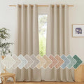 NICETOWN Linen Angora Curtains 120 inches Long for Bedroom, Grommet Privacy Assured Semi Sheer with Light Filtering Thick Flax Linen Window Treatments for Living Room, W55 x L120, 2 Panels
