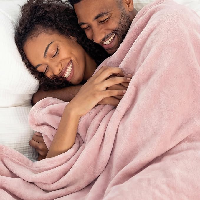 Bedsure GentleSoft Pink Throw Blanket for Couch - 300GSM Soft Cozy Fleece Blankets for Home Decor Gifts, 50x60 Inches