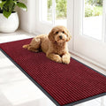 OLANLY Front Door Mat Indoor Outdoor Entrance, Waterproof Heavy Duty Doormat, Fade Resistant, Low Profile, Easy Clean Patio Porch Welcome Floor Mats for Entry, 47x17, Wine Red