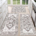 HEBE Boho Kitchen Rug Sets 3 Piece with Runner Non Slip Kitchen Rugs and Mats Washable Kitchen Mats for Floor Thick Kitchen Floor Mat Carpet Runner Rugs for Hallway Laundry Holiday Decor
