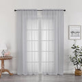 OWENIE Light Grey Sheer Curtains 78 inches Long 2 Panels Set for Bedroom Living Room, Soft Solid Living Room Sheer Curtain, Rod Pocket Light Filtering Farmhouse Curtains, 2 Pcs Each 42“ W x 78" L