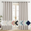 NICETOWN Brich Vintage Open Linen Weave Flax Thermal Curtains, 100% Blackout Curtains 108" Long for Dining Room, Soundproof Window Treatment Drapes for Home Office, 62" Wide Per Panel, Set of 2