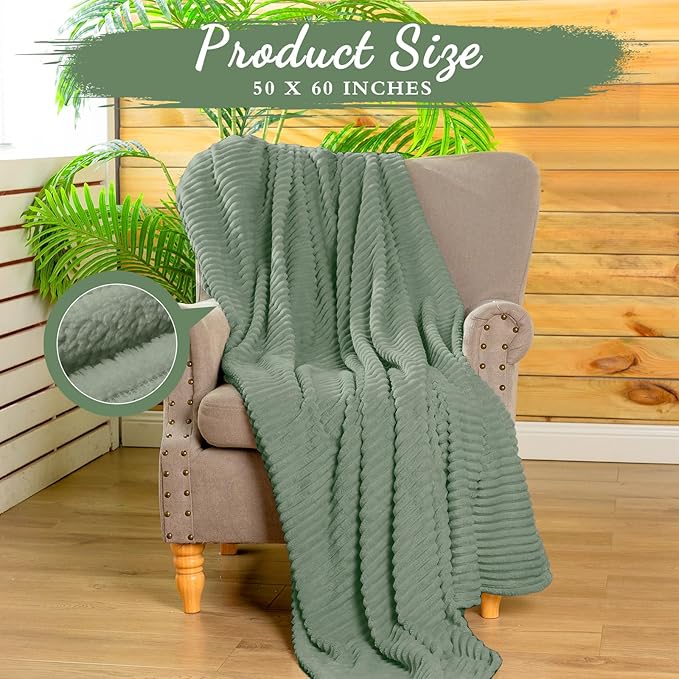 Buryeah 6 Pcs Flannel Throw Blanket Bulk 50 x 60 in Sleepover Blanket Outdoor Wedding Throw Lightweight, Oeko-tex Standard 100 Certified for Sofa Homeless Gifts (Olive Green)