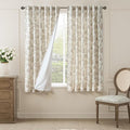 jinchan Lined Linen Floral Curtains for Living Room, 63 Inch Length Printed Flower Farmhouse Patterned French Country Back Tab Taupe Window Drapes Set Privacy Bedroom Curtains, 2 Panels