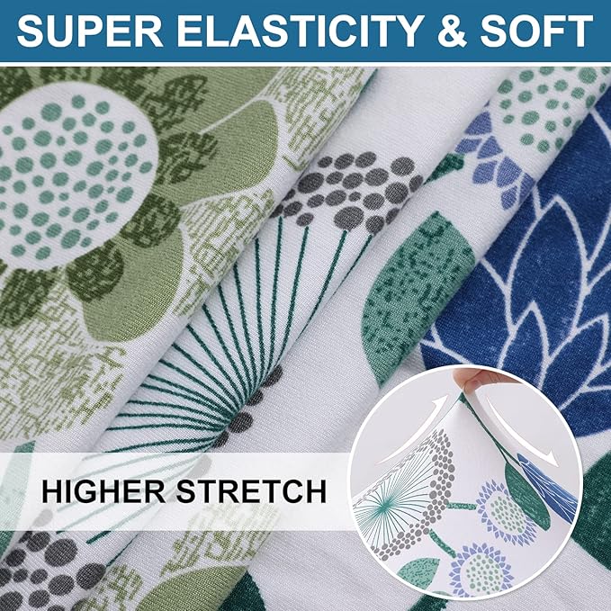 Smiry Printed Couch Cushion Covers, Stretch Soft Couch Covers for Sofa, Washable Non-Slip Sofa Slipcover Furniture Protector for Indoor and Outdoor (2 Pack, Light Green)