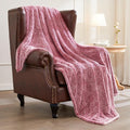 Exclusivo Mezcla Plush Fuzzy Fleece Throw Blanket Extra Large, Super Soft, Fluffy and Warm Blankets for Couch, Bed, All Season (Mixed Deep Red, 50x70 inches)