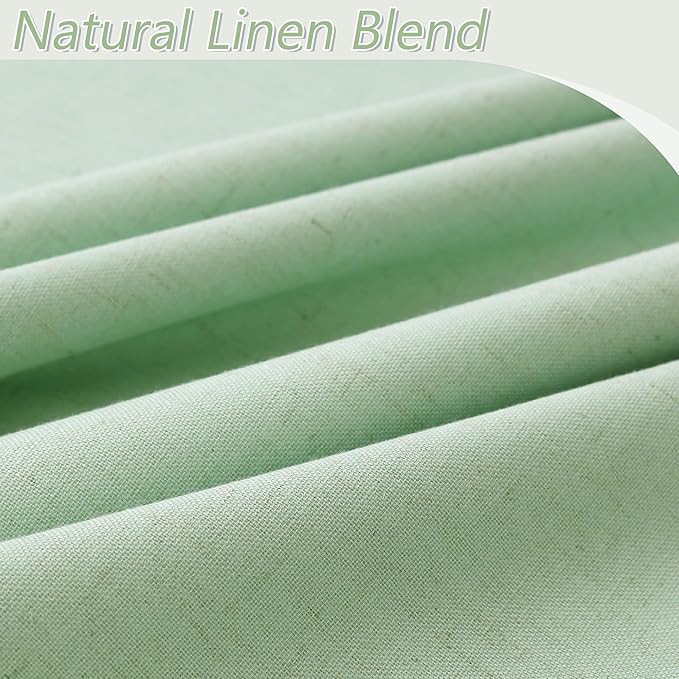 Guken 100% Blackout Curtains 120 Inch Length 2 Panels Set for Living Room Bedroom Back Tab Thermal Insulated Black Out Linen Drapes Room Darkening Window Curtains Aqua Green 52x120