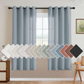 H.VERSAILTEX Linen Curtains Home Decorative Nickel Grommet Curtains Privacy Added Energy Saving Light Filtering Window Treatments Draperies for Bedroom, Stone Blue, 2 Panels, 52 x 72 - Inch