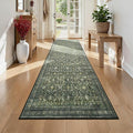 Lofus 2X 8 Area Rug for Hallways,Green Washable Runner Rugs with Non Slip Rubber Backing, Low Pile Soft Carpet Runner for Kitchen Bathroom Bedroom Laundry
