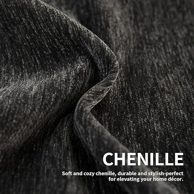 Couch Cover for Dogs, Boho Sofa Covers for 3 Cushion Couch, Chenille Sofa Slipcover for Pets Washable, L-Shape Sectional Couch Cover Soft Throw Blankets with Tassels(91x150,Charcoal Grey)