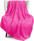 Exclusivo Mezcla Fleece Hot Pink Throw Blanket for Couch, Sofa, Super Soft and Warm Blankets, All Season, Cozy, Plush, Lightweight, 50x60 Inches