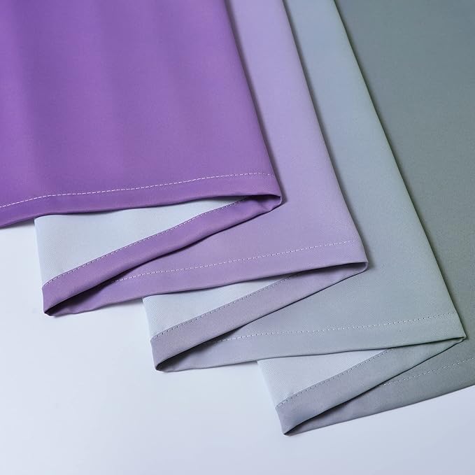 Yakamok Ombre Purple and Grey Curtains for Bedroom, Gradient Room Darkening Curtains 63 inches long,Grommet Thermal Insulated Light Blocking Window Drapes/Curtain for Living Room,52 x 63 Inch,2 Panels