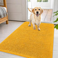 OLANLY Dog Door Mat for Muddy Paws 44x32, Absorbs Moisture and Dirt, Absorbent Non-Slip Washable Doormat, Quick Dry Chenille Mud Mat, Entry Indoor Entryway Carpet for Inside Floor, Golden Yellow