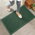 HIYARD Sturdy Front Door Mat, Absorbent Muddy Dirt Resist Welcome Door Mats Outdoor Indoor, Stain and Fade Resistant, Non-Slip Backing Entry Mat Low Profile Doormat for Entryway, 36×24, Green