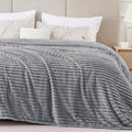 BEDELITE Fleece Blanket King Size – 3D Ribbed Jacquard Soft and Warm Decorative Fuzzy Blankets – Cozy, Fluffy, Plush Lightweight Throw Blankets for Couch, Bed, Sofa(Grey, 108x90 inches)