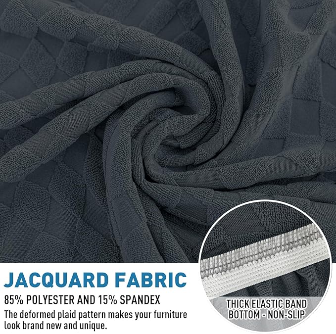 2025 Stretch Cushion Cover for Sofa, Individual Couch Sofa Seat Covers Removable & Washable, Sectional Couch Cushion Slipcover Replacement, Unique Fashion Pattern Soft Cozy Durable (3Pc, Dark Gray)