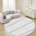 Nakagishi Round Rug Boho Area Rugs: 8x8 Washable Large Circle Neutral Soft Stain Resistant Non-Slip Carpet for Women Aged 25-45 Farmhouse Decor Enthusiasts - Living Room Bedroom Dining Room Nursery