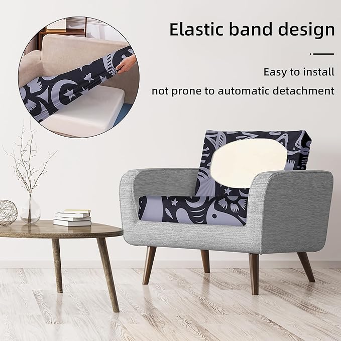 8Pcs Stretch Patio Cushion Covers,Outdoor Couch Covers Replacement,Outdoor Couch & Sofa Slipcovers,for Patio Furniture Cushion Covers,Washable Reusable urniture Protector(Grey Pigeon,8PCS)