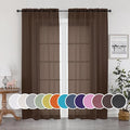 OWENIE Chocolate Sheer Curtains 96 Inch Length, Elegant Sheer Curtains for Bedroom, Window Voile Sheer Curtain Panels/Drapes/Treatment for Living Room, 2Pcs, Each 42" W x 96" L