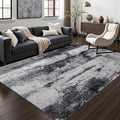 Toneed Abstract Area Rug Modern Washable Rug Soft Non Slip Rug Low Pile for Bedroom Living Room Dining Room Slate Grey 5x8 Feet