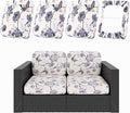 hyha 4Pcs Patio Cushion Covers, Stretch Outdoor Couch Cushion Covers, Washable Outdoor Chair/Sofa Slipcovers for Patio Furniture Cushions Protector with Elastic Bottom(Vintage Flower,Cover Only)