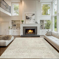 6x9 Area Rugs Washable Rug: Anti-Skid Abstract Modern Living Room Rug Soft Thin Carpets Indoor Floor Non-Shedding Carpet for Bedroom Dining Farmhouse Nursery Home Office (Beige/Light Brown, 6'x9')