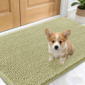 OLANLY Dog Door Mat for Muddy Paws 30x17, Absorbs Moisture and Dirt, Absorbent Non-Slip Washable Doormat, Quick Dry Chenille Mud Mat for Dogs, Entry Indoor Entryway Carpet for Inside Floor, Vanilla
