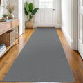 KOZYFLY Runners for Hallways 3x8 ft Washable Kitchen Runner Non Slip Rubber Backed Hall Runners Cotton Entryway Runner Rugs Floor Carpet for Indoor Backdoor Bedroom Kitchen, Grey/Dark Grey