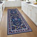 HEBE Washable Hallway Runner Rug 2'x 6' Non Slip Kitchen Rugs Runner,Low Pile Entryway Rug Laundry Room Mat Floral Carpet Runners for Hallways, Kitchen,Bathroom,Laundry,Bedside Rug