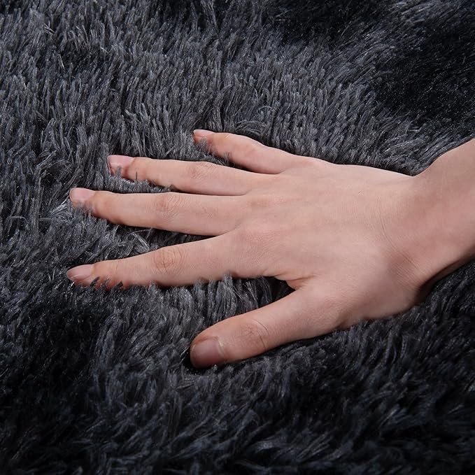Rugs for Living Room 5x7, Soft Shaggy Modern Shag Area Rug for Bedroom, Upgrade Non-Slip Plush Fluffy Carpet for Kids Boys Girls Room Home Decor Aesthetic, Dark Grey