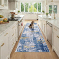 Washable Area Rugs 3x8 Non-Slip Modern Abstract Soft for Living Room Entryway Bedroom Nursery, Print Pattern, Grey Blue Gold/Golden