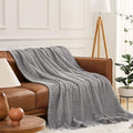 KMUSET Fluffy Blanket Throw - Single-Layer Lightweight & Warm, All-Season Home Decor,Home Decor,Cozy Blankets and Throws,Light Grey, 60"x80"