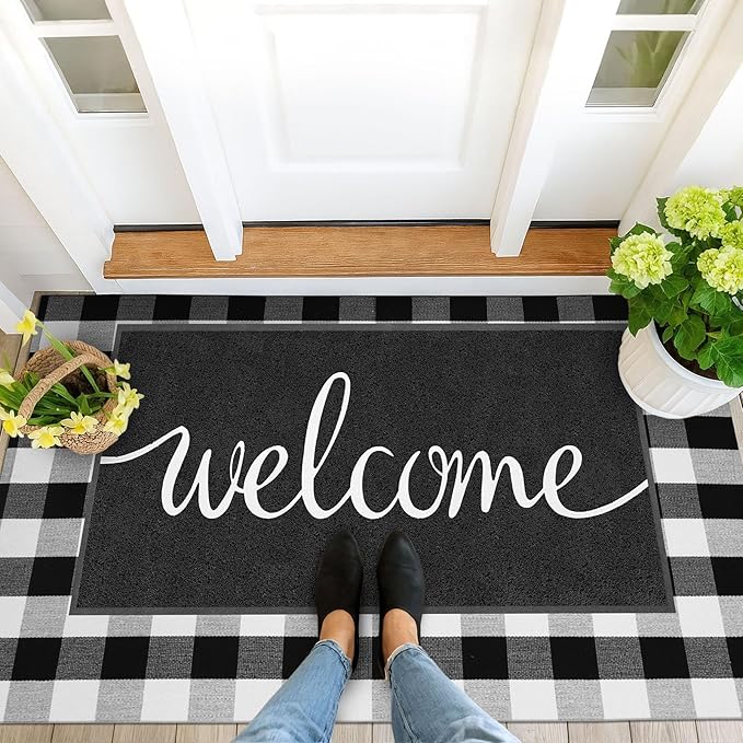 EARTHALL Funny Welcome Mats Outside/Inside 59"x35", Front Door Mat Outdoor Entrance, Indoor Outdoor Mats for Home Entrance, Funny Doormat Outside/Inside Entry, Front Porch Decor for Farmhouse