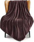 Exclusivo Mezcla Fleece Throw XL Blanket for Couch, Sofa, Super Soft and Warm Coffee Blankets, All Season, Cozy, Plush, Lightweight, 50x70 Inches