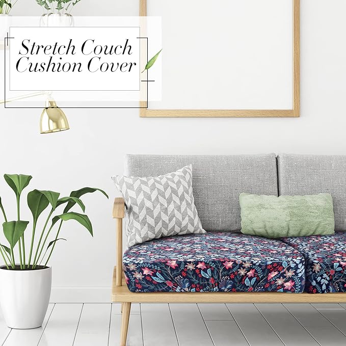 Newwiee 8Pcs Patio Cushion Covers Stretch Outdoor Cushion Cover Replacement for Patio Furniture Sofa Couch Slipcovers, Soft Flexibility Washable Furniture Protector(Paisley,Retro Color)