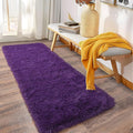 Soft Runner Rugs for Bedroom Hallways, 2x6 Purple Fluffy Shag Throw Area Rug Non Slip for Bedside Dorm, Long Shaggy Furry Carpet for Nursery Living Room