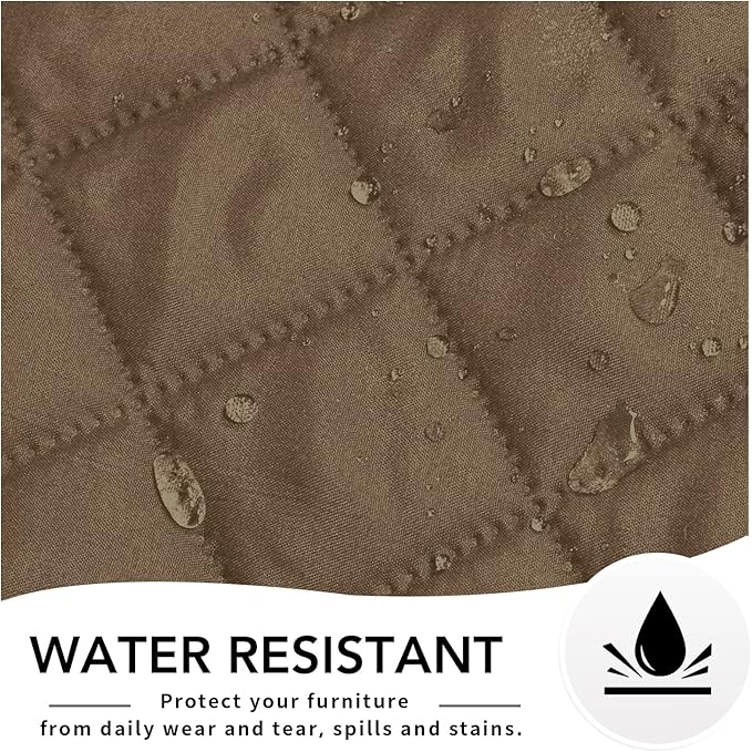 Easy-Going Reversible Chaise Lounge Couch Cover Water Resistant Sofa Cover Sectional L Shaped Sofa Slipcover with Adjustable Straps Furniture Protector for Dogs (115X34 in, Camel/Camel)